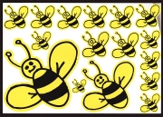 Klistermærke "ark" med 16 bier